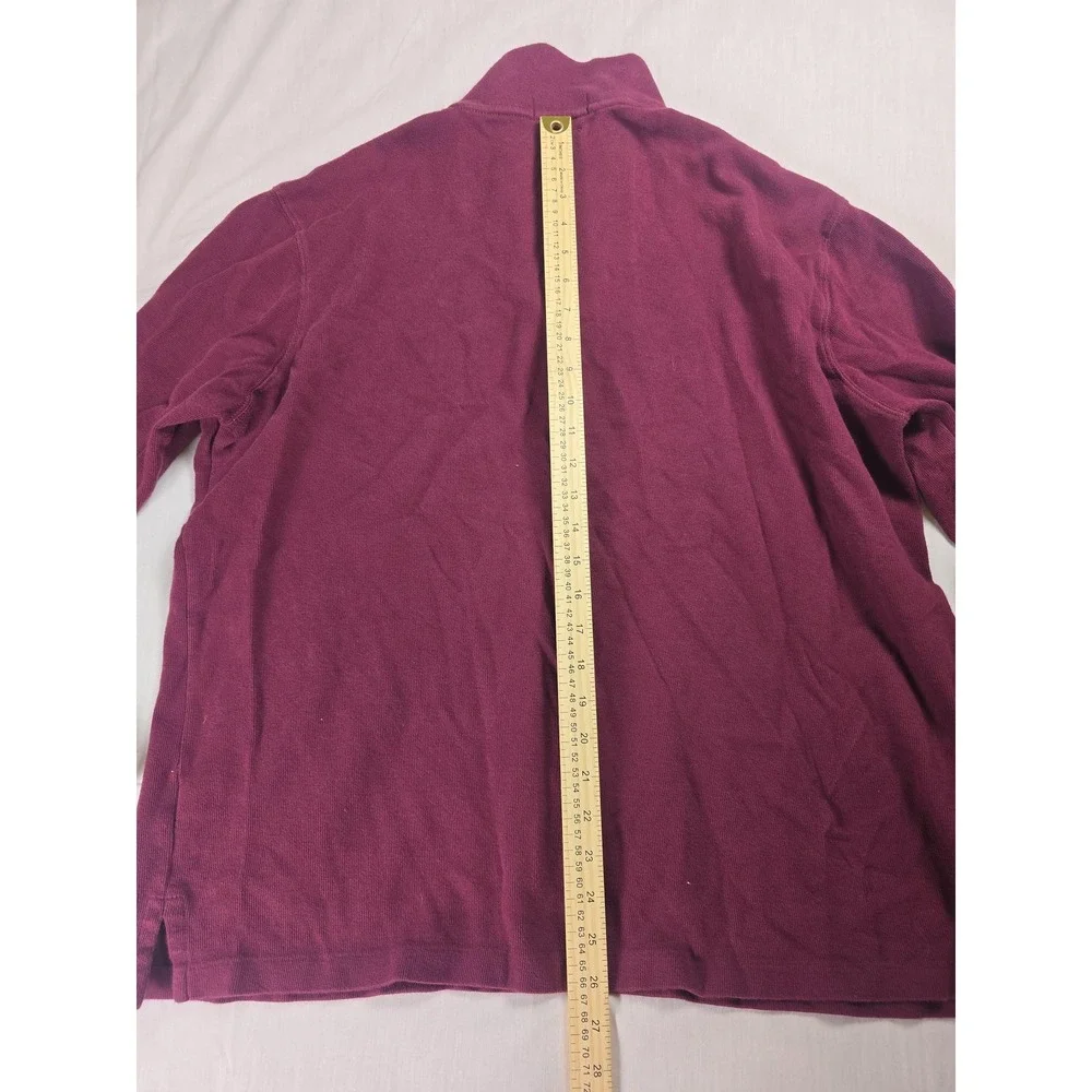 Polo Ralph Lauren Sweater Mens XL Red Estate Rib 1/4 Zip Mock Neck Pullover